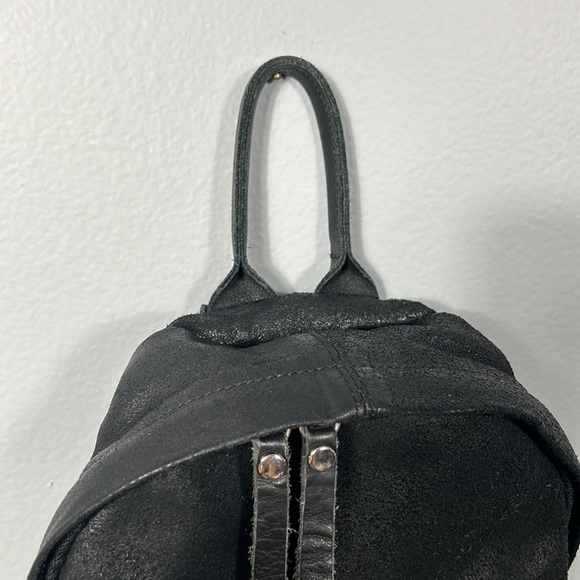 Brandy Melville Black Leather Small Backpack- gently used - Picture 5 of 11